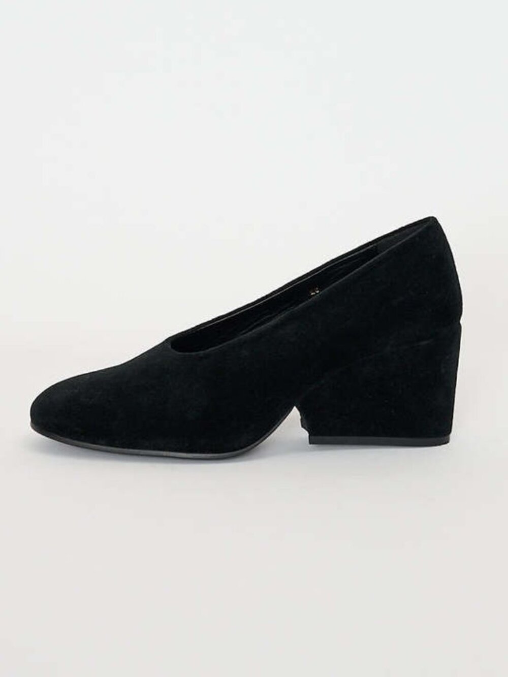 Comme des Garçons 70mm Velvet Round Toe Wedge Pumps Black JP 24 US 7